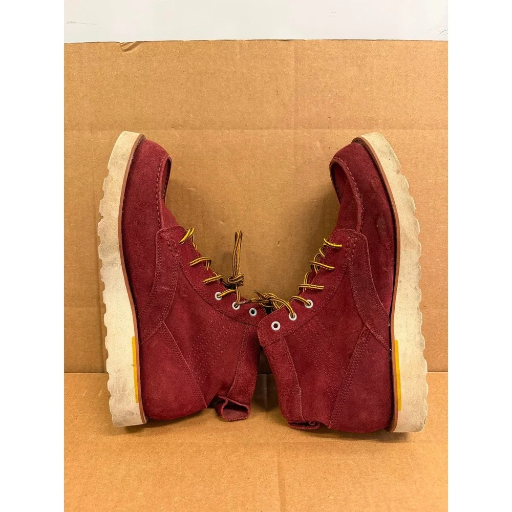 Nike ACG Kingman Suede Leather Boots Dark Team Red Darkold Leaf Size 11 US